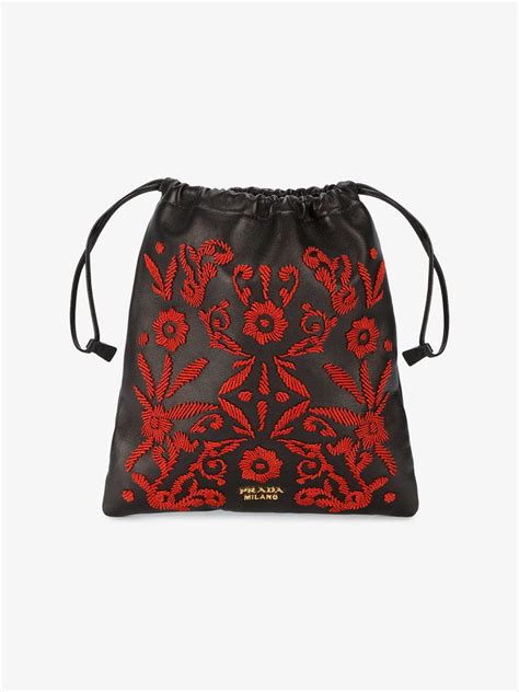 prada embroidery pouch